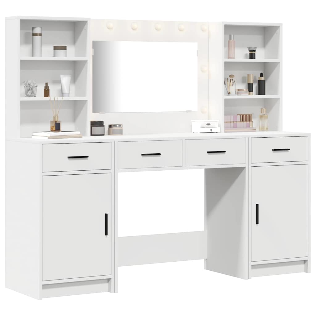 vidaXL Dressing Table Set 3 pcs White Engineered Wood
