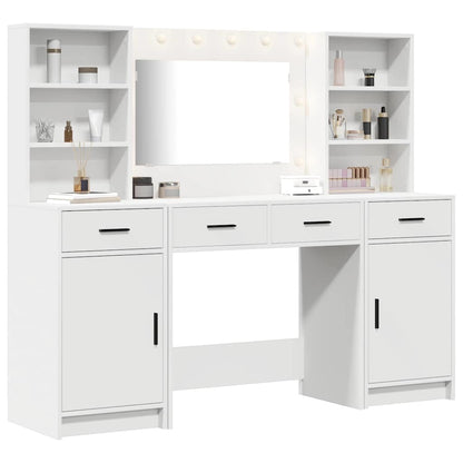 vidaXL Dressing Table Set 3 pcs White Engineered Wood
