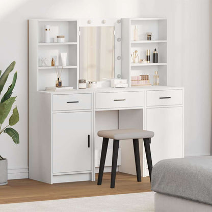 vidaXL Dressing Table Set 3 pcs White Engineered Wood