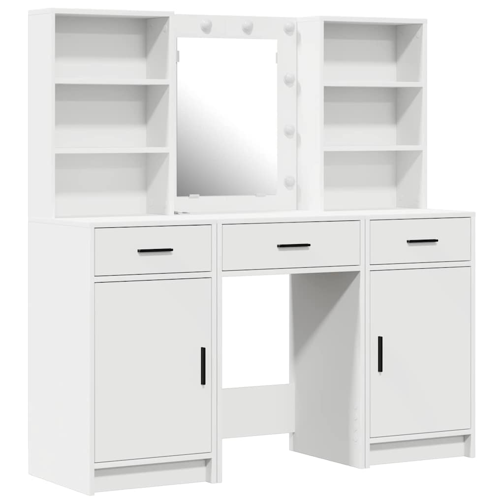 vidaXL Dressing Table Set 3 pcs White Engineered Wood
