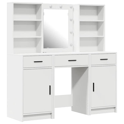 vidaXL Dressing Table Set 3 pcs White Engineered Wood