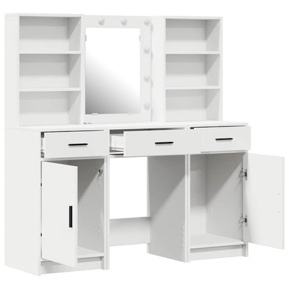 vidaXL Dressing Table Set 3 pcs White Engineered Wood