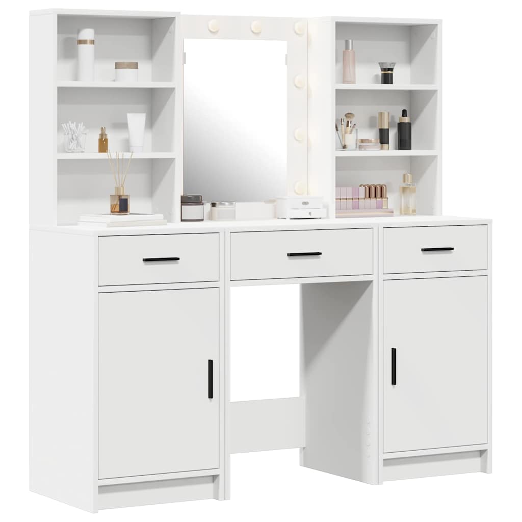 vidaXL Dressing Table Set 3 pcs White Engineered Wood