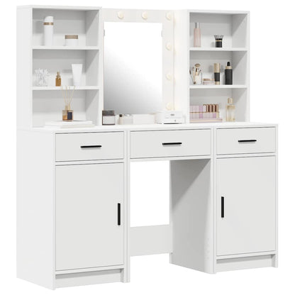 vidaXL Dressing Table Set 3 pcs White Engineered Wood