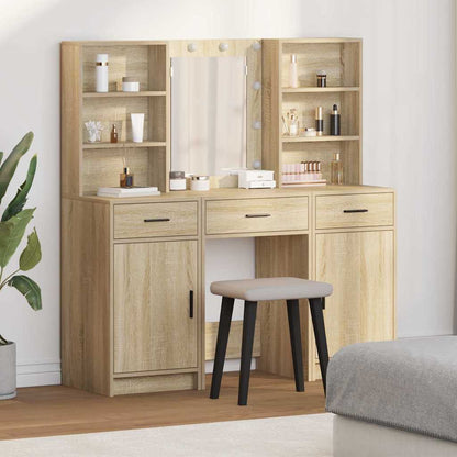 vidaXL Dressing Table Set 3 pcs Sonoma Oak Engineered Wood