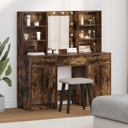 vidaXL Dressing Table Set 3 pcs Smoked Oak Engineered Wood