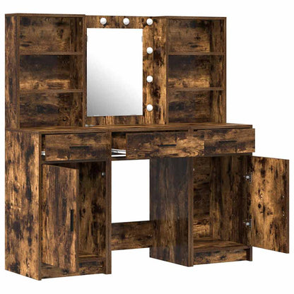 vidaXL Dressing Table Set 3 pcs Smoked Oak Engineered Wood