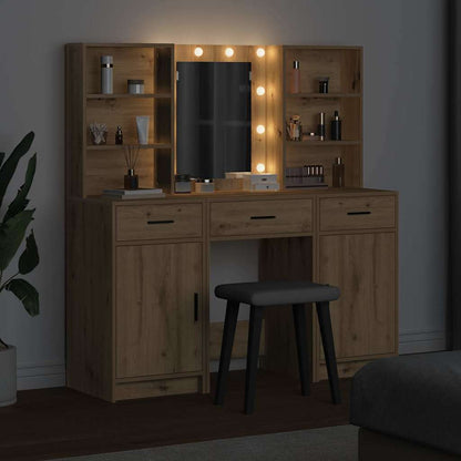 vidaXL Dressing Table Set 3 pcs Artisan Oak Engineered Wood