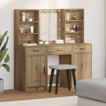 vidaXL Dressing Table Set 3 pcs Artisan Oak Engineered Wood