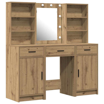 vidaXL Dressing Table Set 3 pcs Artisan Oak Engineered Wood