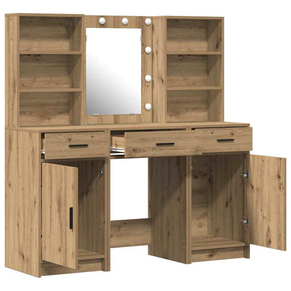 vidaXL Dressing Table Set 3 pcs Artisan Oak Engineered Wood