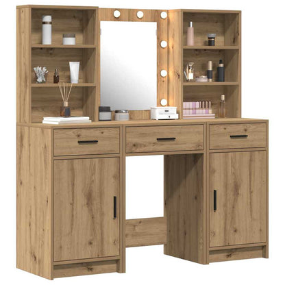 vidaXL Dressing Table Set 3 pcs Artisan Oak Engineered Wood