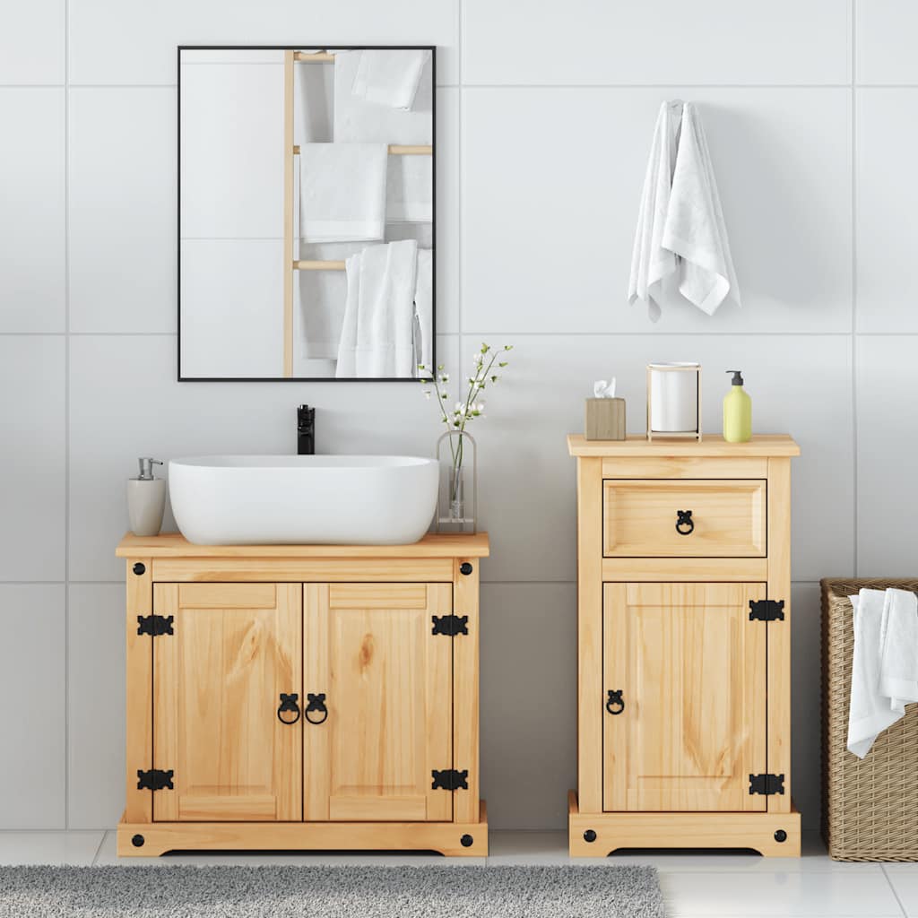 vidaXL 2 Piece Bathroom Furniture Set "Corona" Solid Wood Pine