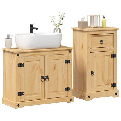 vidaXL 2 Piece Bathroom Furniture Set "Corona" Solid Wood Pine