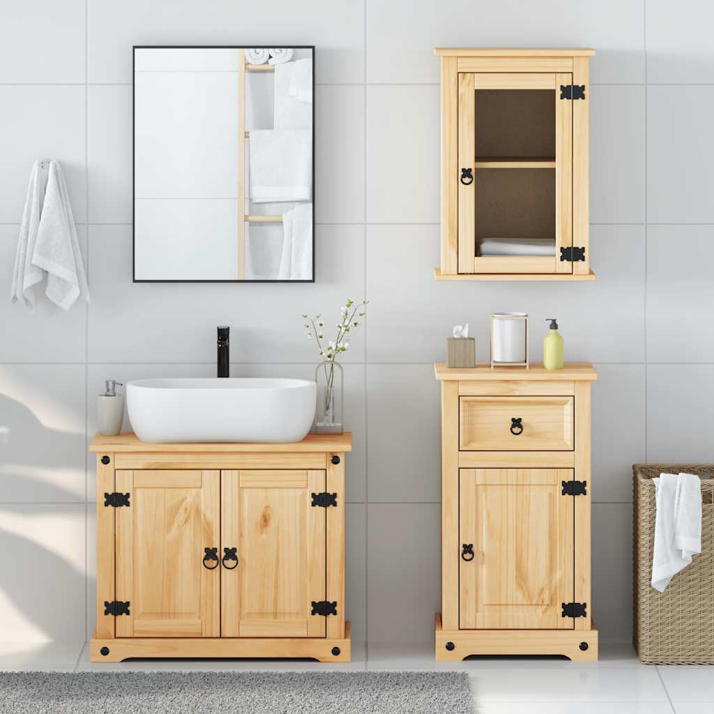 vidaXL 3 Piece Bathroom Furniture Set "Corona" Solid Wood Pine