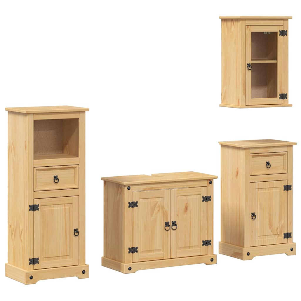 vidaXL 4 Piece Bathroom Furniture Set "Corona" Solid Wood Pine