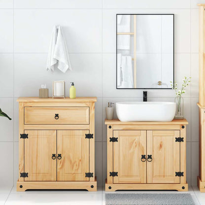 vidaXL 2 Piece Bathroom Furniture Set Corona Solid Wood Pine