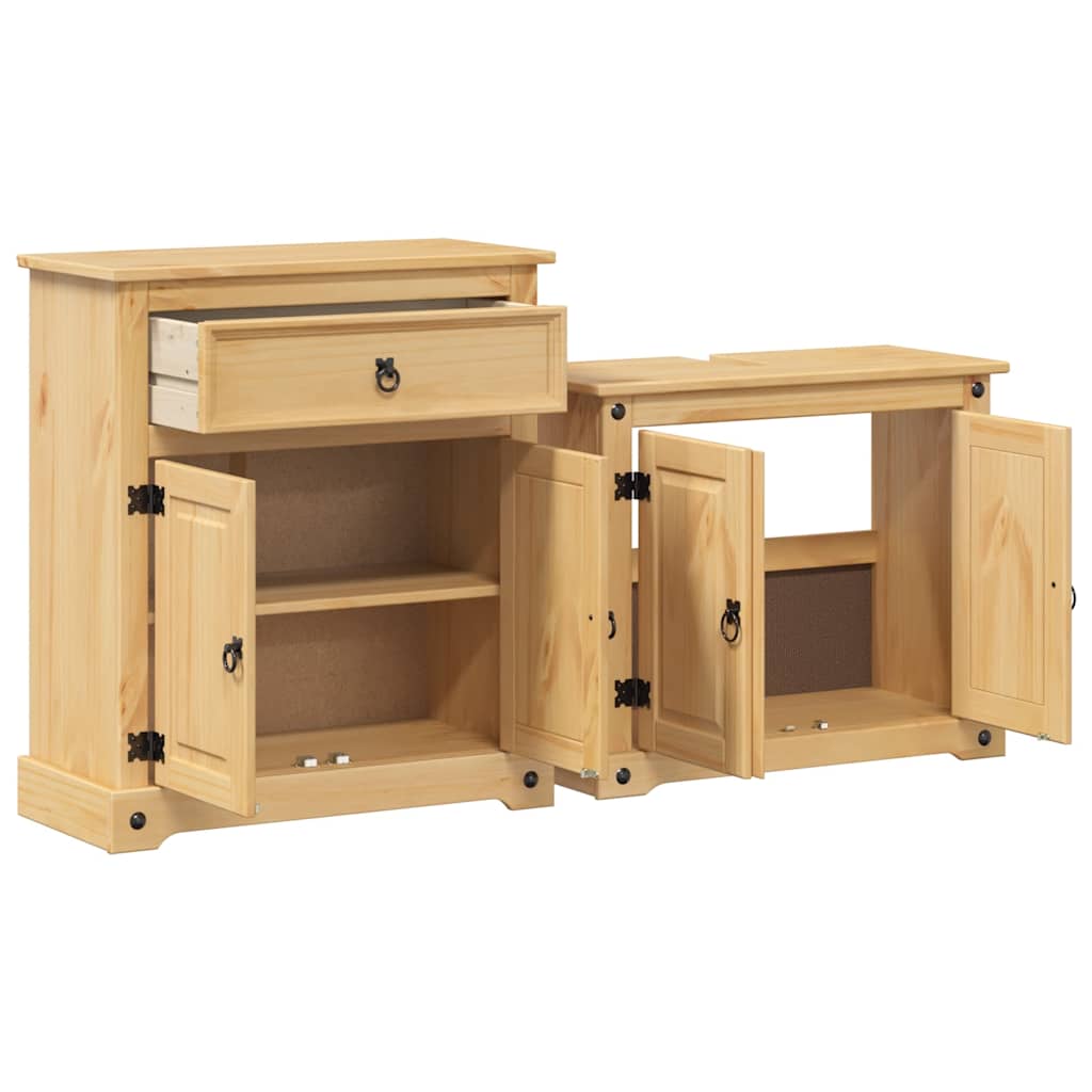 vidaXL 2 Piece Bathroom Furniture Set Corona Solid Wood Pine