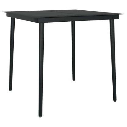 vidaXL 3 Piece Garden Dining Set Black Poly Rattan Glass