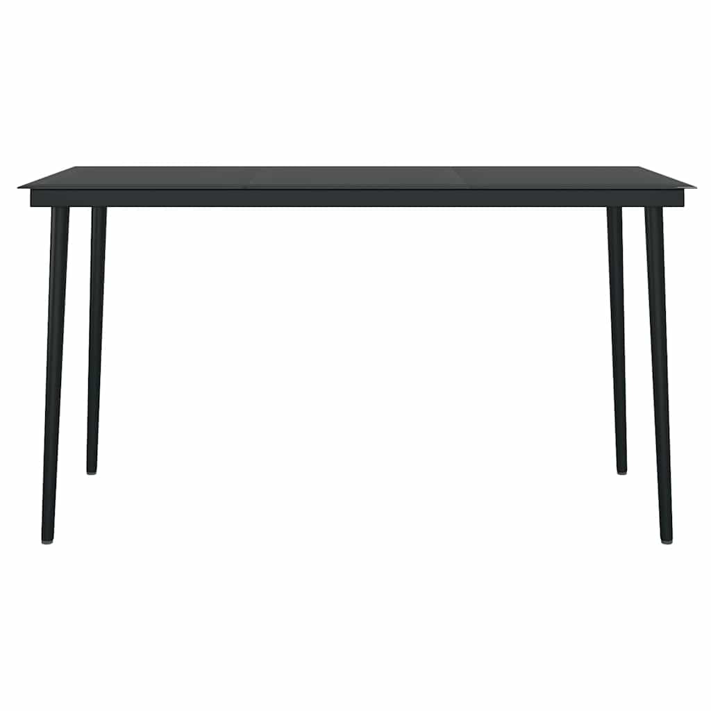 vidaXL 5 Piece Garden Dining Set Black Poly Rattan Glass