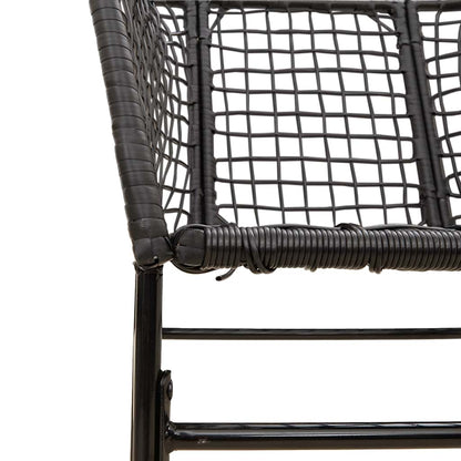 vidaXL 3 Piece Garden Dining Set Black Poly Rattan Glass
