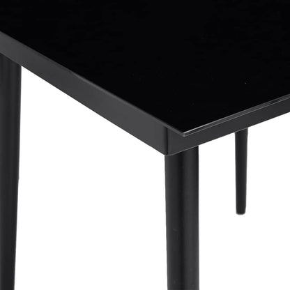 vidaXL 5 Piece Garden Dining Set Black Poly Rattan Glass