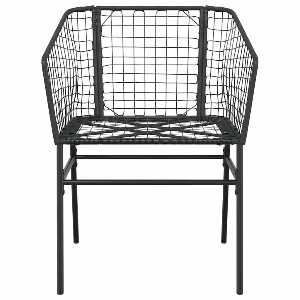 vidaXL 5 Piece Garden Dining Set Black Poly Rattan Glass