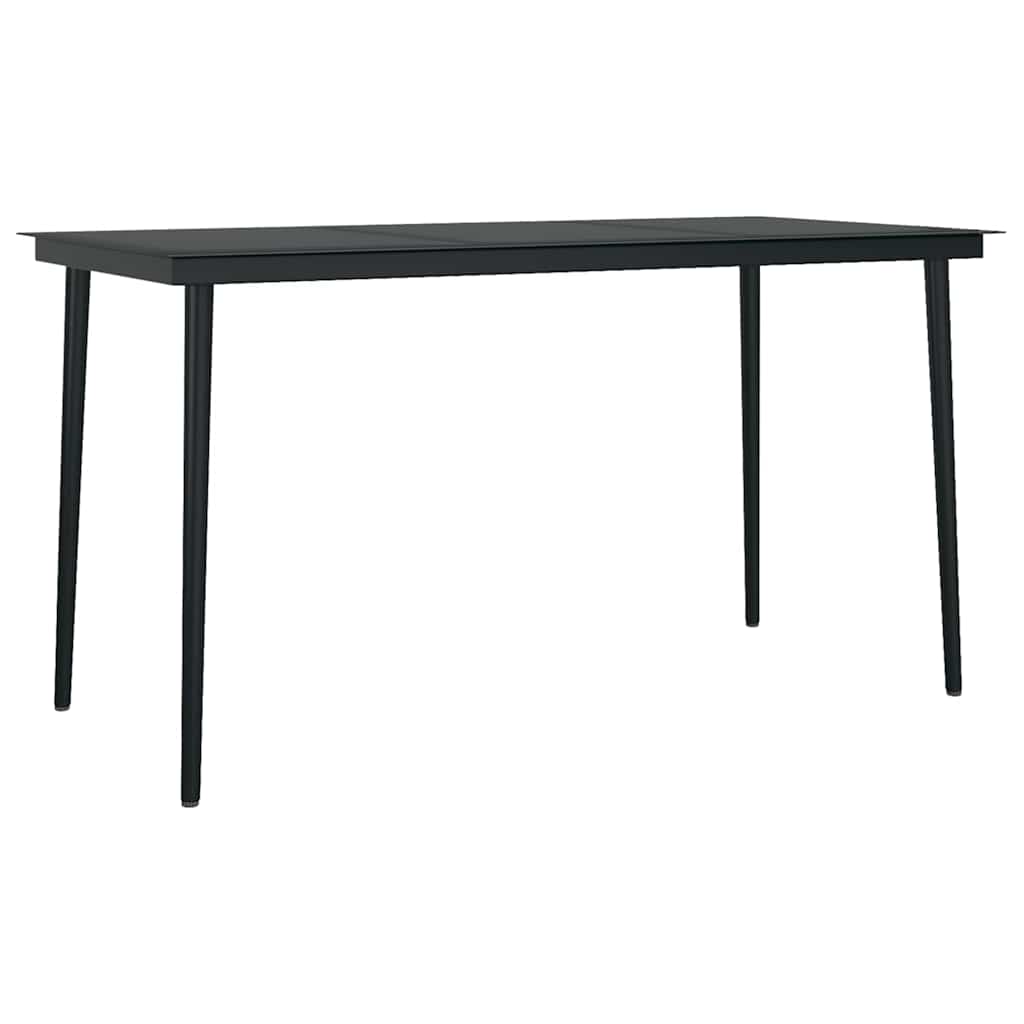 vidaXL 5 Piece Garden Dining Set Black Poly Rattan Glass