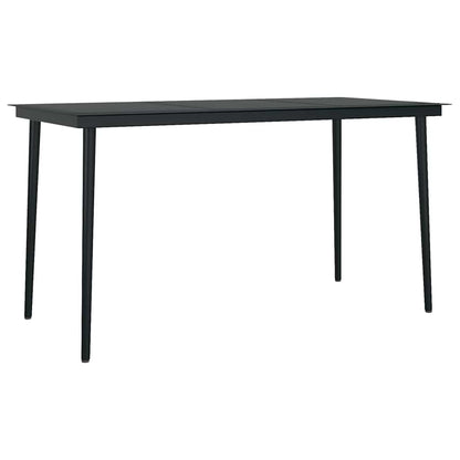 vidaXL 5 Piece Garden Dining Set Black Poly Rattan Glass