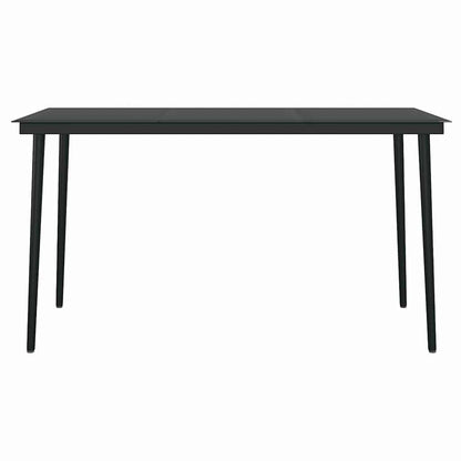 vidaXL 5 Piece Garden Dining Set Black Poly Rattan Glass