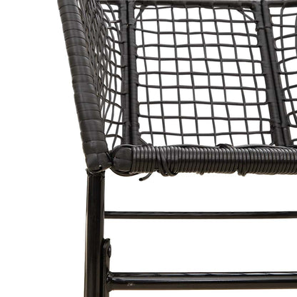 vidaXL 5 Piece Garden Dining Set Black Poly Rattan Glass