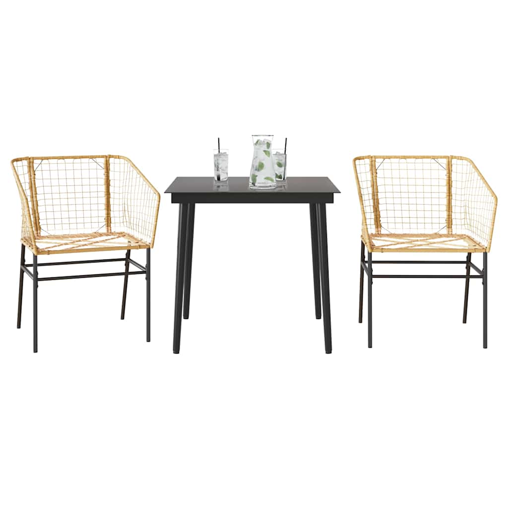 vidaXL Garden Dining Set | Brown | PE Rattan | Medium |  Durable