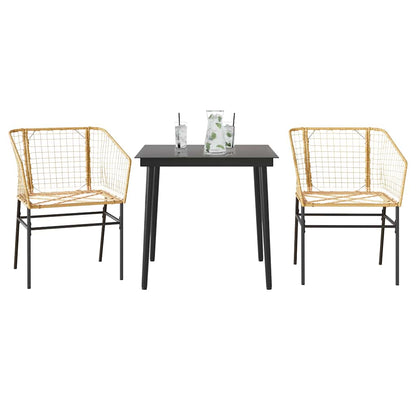 vidaXL Garden Dining Set | Brown | PE Rattan | Medium |  Durable
