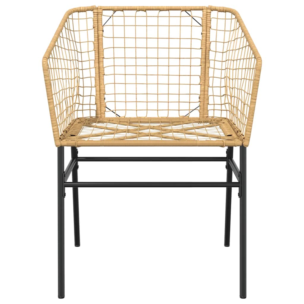 vidaXL 3 Piece Garden Dining Set Brown Poly Rattan Glass