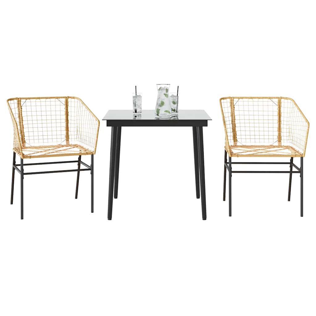 vidaXL Garden Dining Set | Brown | PE Rattan | Medium |  Durable