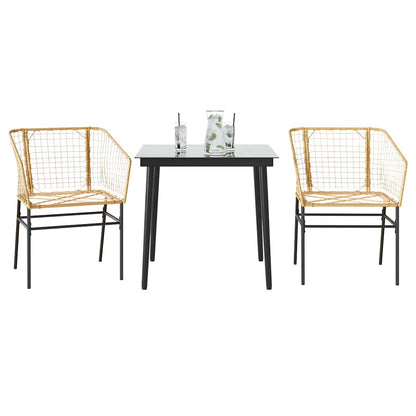 vidaXL Garden Dining Set | Brown | PE Rattan | Medium |  Durable