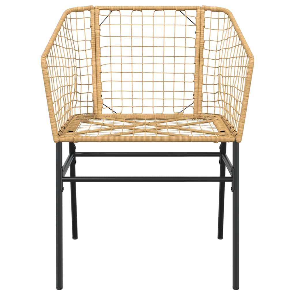 vidaXL 5 Piece Garden Dining Set Brown Poly Rattan Glass