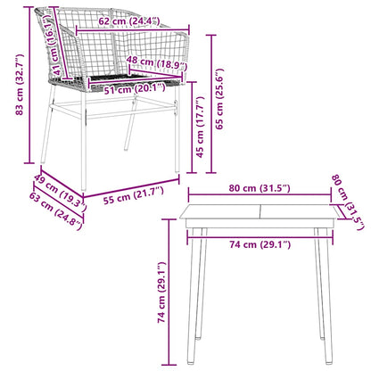 vidaXL Garden Dining Set | Black, Brown