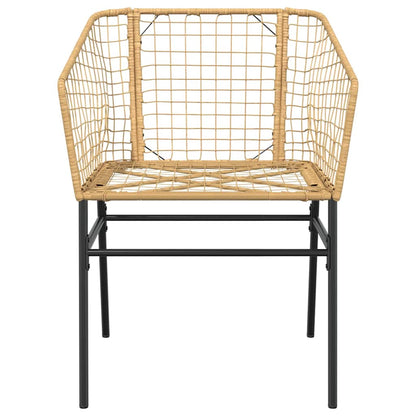 vidaXL 5 Piece Garden Dining Set Brown Poly Rattan Glass