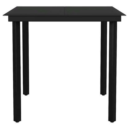 vidaXL 5 Piece Garden Dining Set Black Poly Rattan Glass