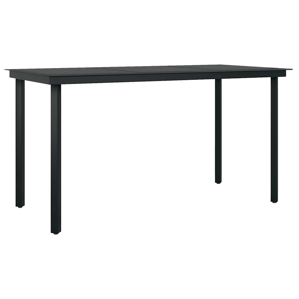 vidaXL 5 Piece Garden Dining Set Black Poly Rattan Glass