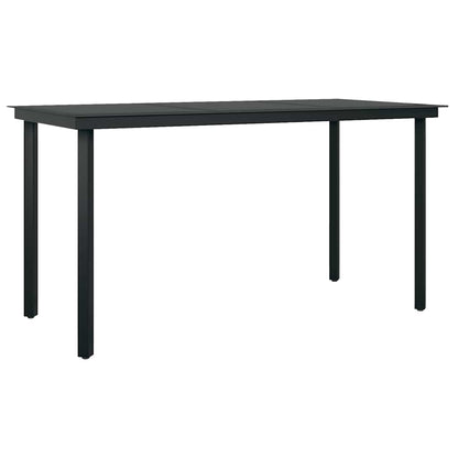 vidaXL 5 Piece Garden Dining Set Black Poly Rattan Glass