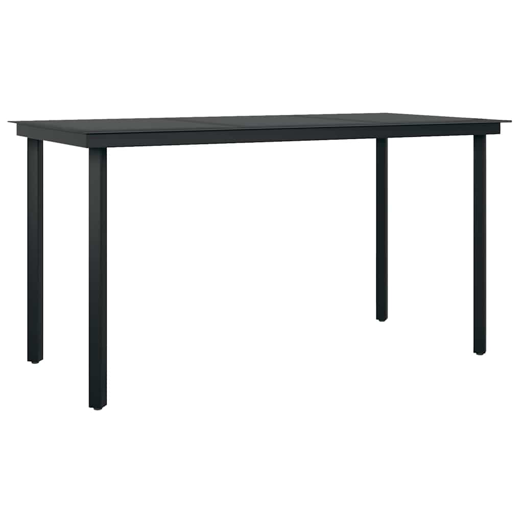 vidaXL 5 Piece Garden Dining Set Black Poly Rattan Glass
