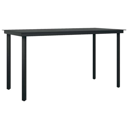 vidaXL 5 Piece Garden Dining Set Black Poly Rattan Glass