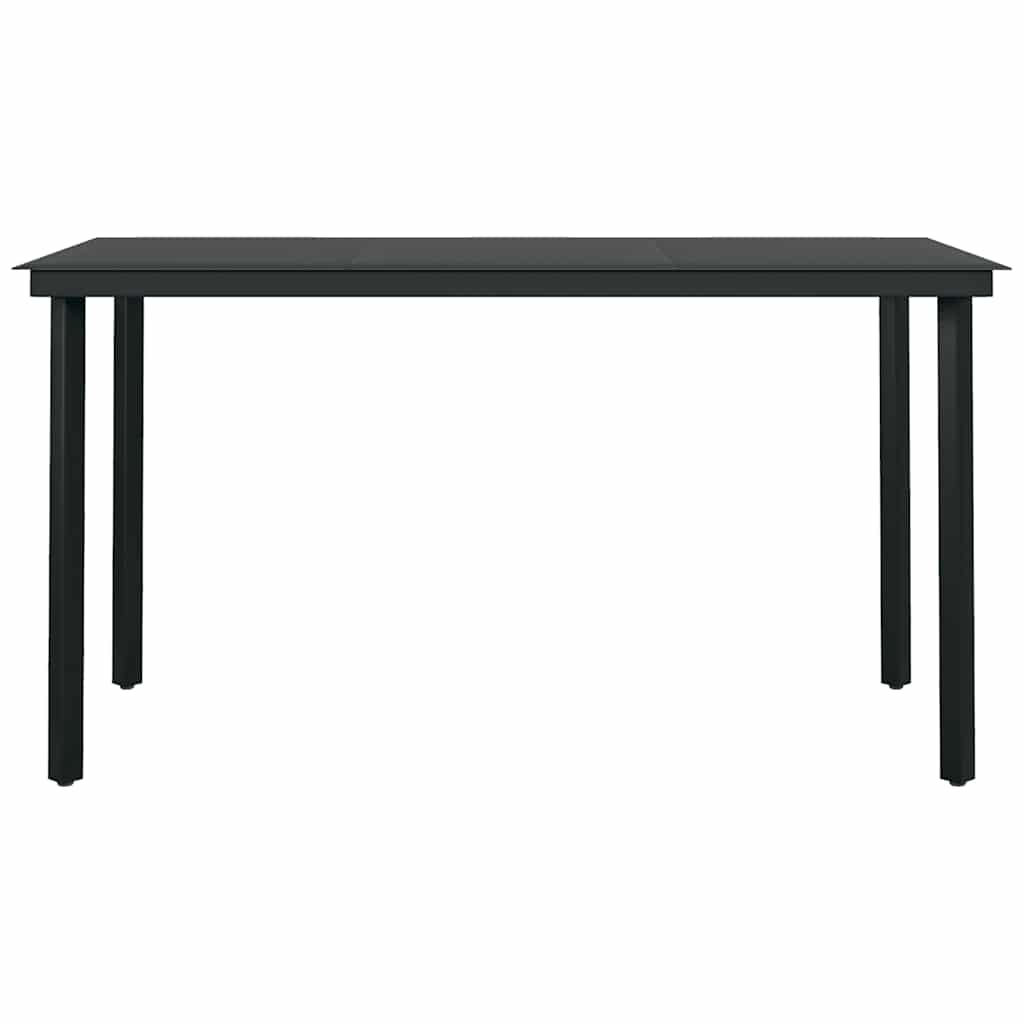 vidaXL 5 Piece Garden Dining Set Black Poly Rattan Glass