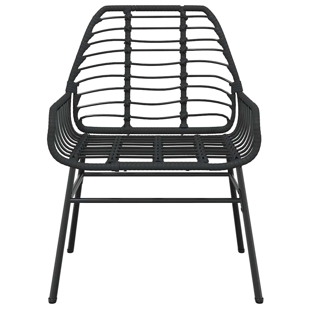 vidaXL 9 Piece Garden Dining Set Black Poly Rattan Glass