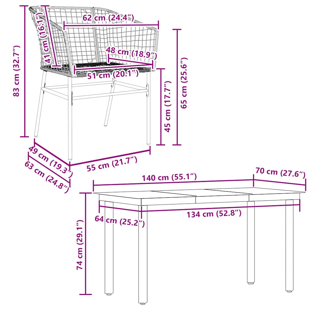vidaXL 5 Piece Garden Dining Set Black Poly Rattan Glass