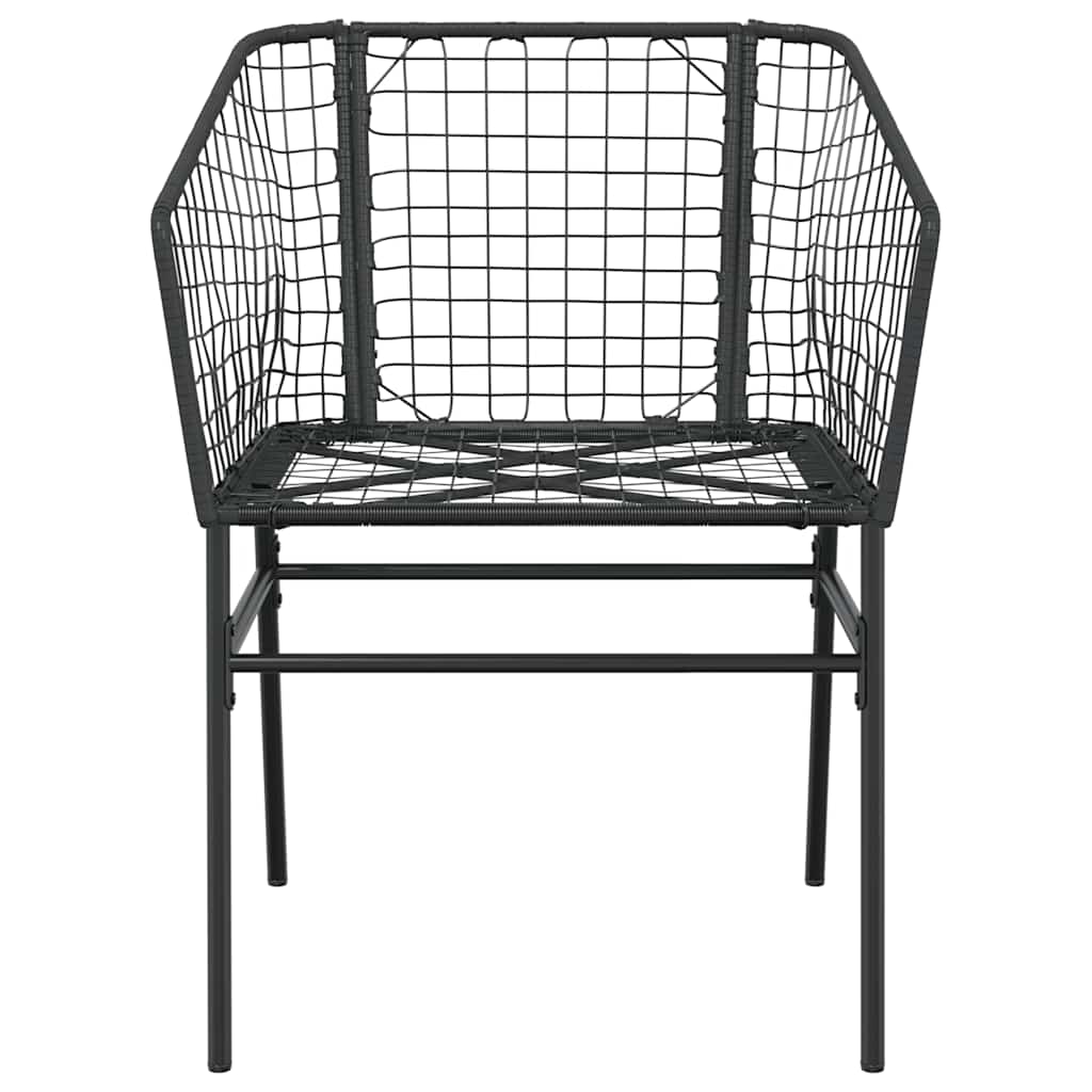 vidaXL 7 Piece Garden Dining Set Black Poly Rattan Glass
