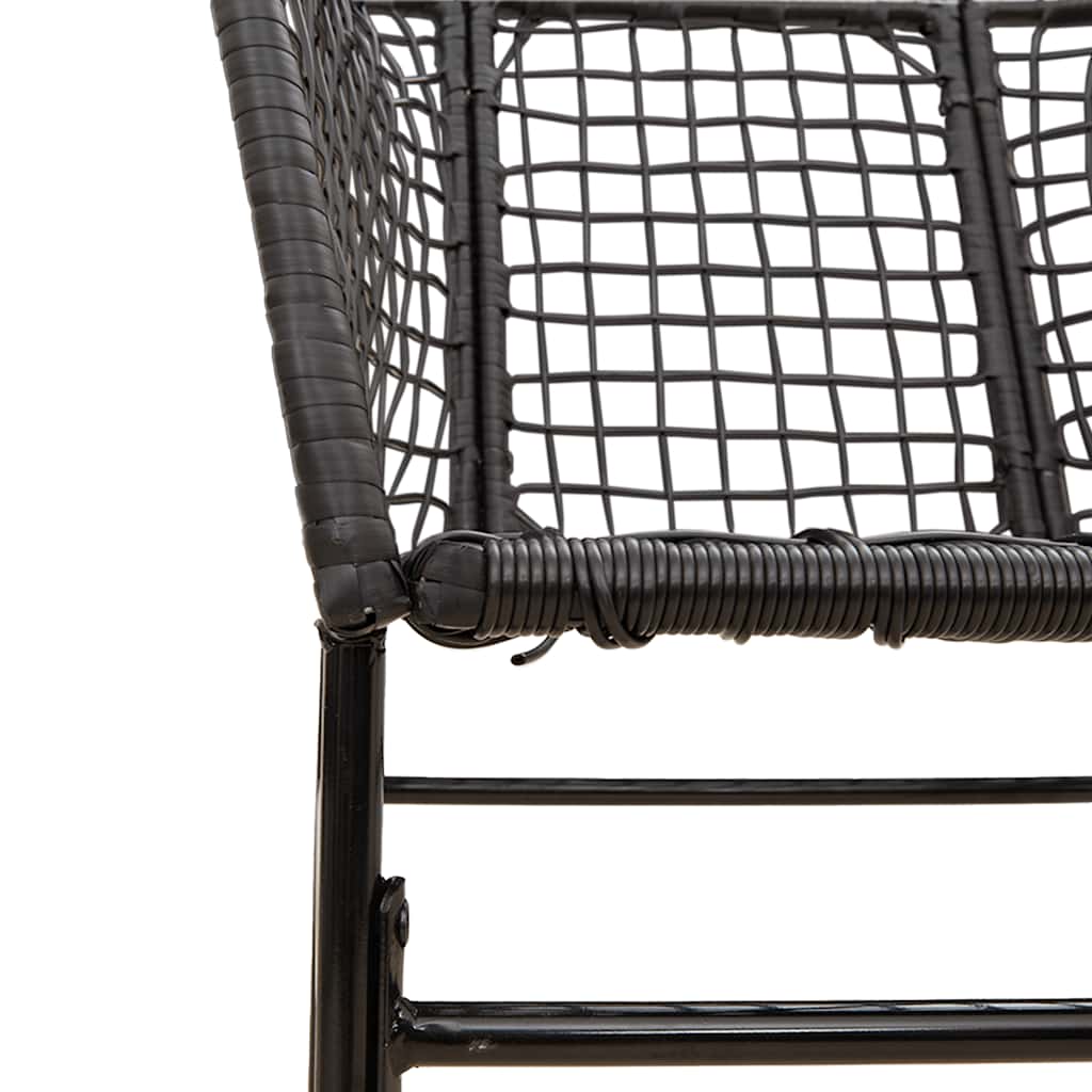 vidaXL 7 Piece Garden Dining Set Black Poly Rattan Glass