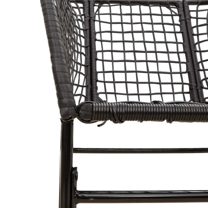 vidaXL 7 Piece Garden Dining Set Black Poly Rattan Glass